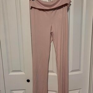 Hollister set flare pink stretchy pants /full sleeve top lounge ware